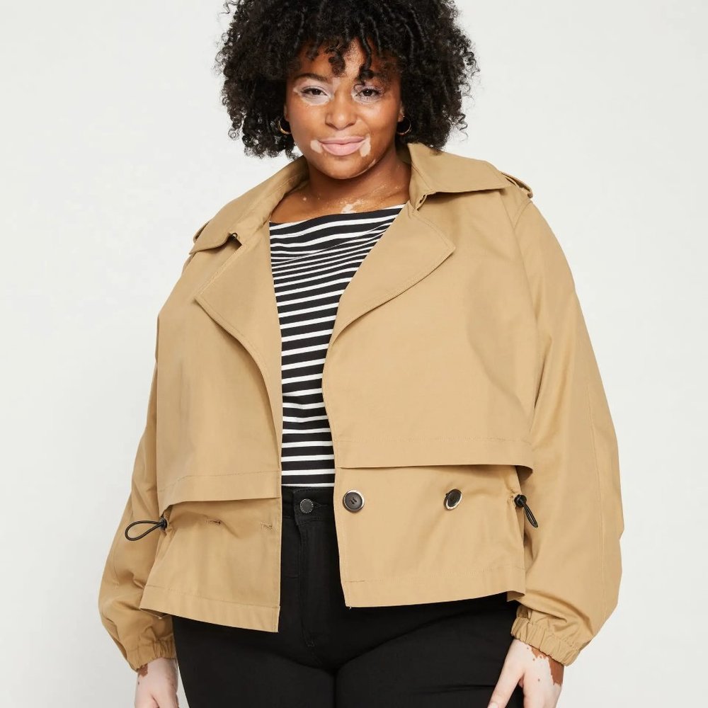NWT Universal Standard Leonard Cropped Trench Coat Size 30/32